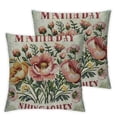 thumbnail image 2 of Awypu  Happy Mother's Day Floral Wreath Throw Pillow Case, Mothers Gift Cushion Cover Decoration for Home 2pcs 20x20in, 2 of 6