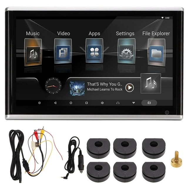 Audio Video Entertainment System, Headrest Mount Monitor Playback Multilanguage Support For Car