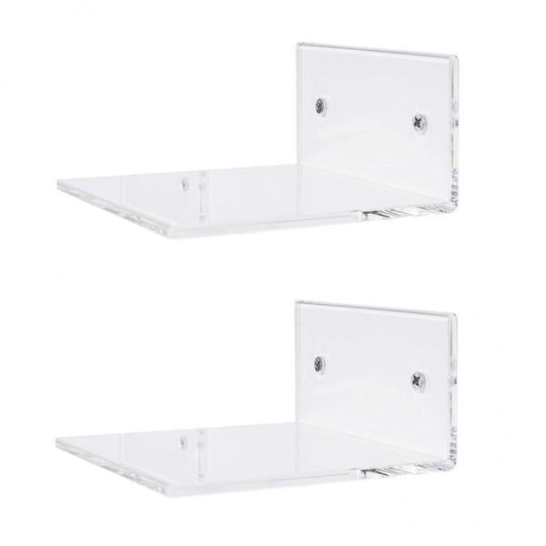 2x Estantes de pared flotantes transparentes pequeños de 2 piezas de 10 cm, organizador de soporte de almacenamiento para cocina, baño, dormitorio Zulema Estante flotante de pared