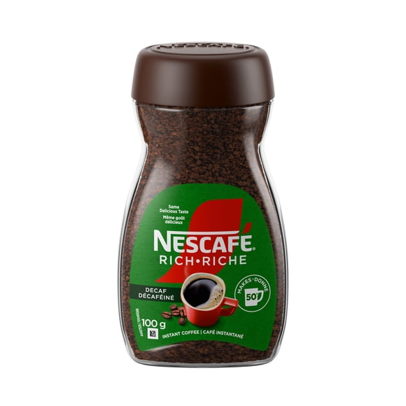 NESCAFE Rich Decaffeinated Instant Coffee, Just Add Hot Water