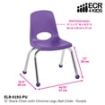 thumbnail image 2 of ECR4Kids School Stack Chair Chrome Legs, Multiple Sizes/Colors/Types, 2 of 7