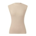 thumbnail image 4 of Women's Neck Ribbed Knit Sweater Vest Sleeveless Pullover Casual Summer Tank Top Trendy Comfortable Stretchy Lightweight, 4 of 4