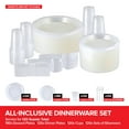thumbnail image 2 of 780 Piece Clear Plastic Dinnerware Set, Service for 120 Guests, Heavy Duty Every Day Use Plastic Plates, Cups, and Utensils, Disposable Dinnerware Set for Weddings, Graduations, and Birthday Parties, 2 of 6