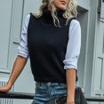 thumbnail image 3 of Fesfesfes Women Sweaters Casual Slim Sleeveless Turtleneck Sweater Knitted Pullover Vest, 3 of 4
