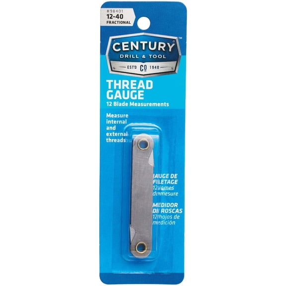 Century Drill & Tool 98401 Fractional Pitch Gauge, 12 to 40 Threads Per Inch