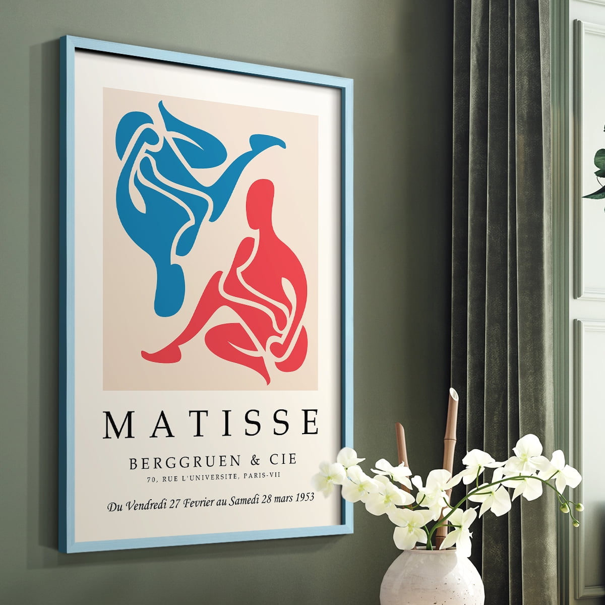 Matisse CCCXXXVI in Blue Solid Wood 22 x 28 Framed Print