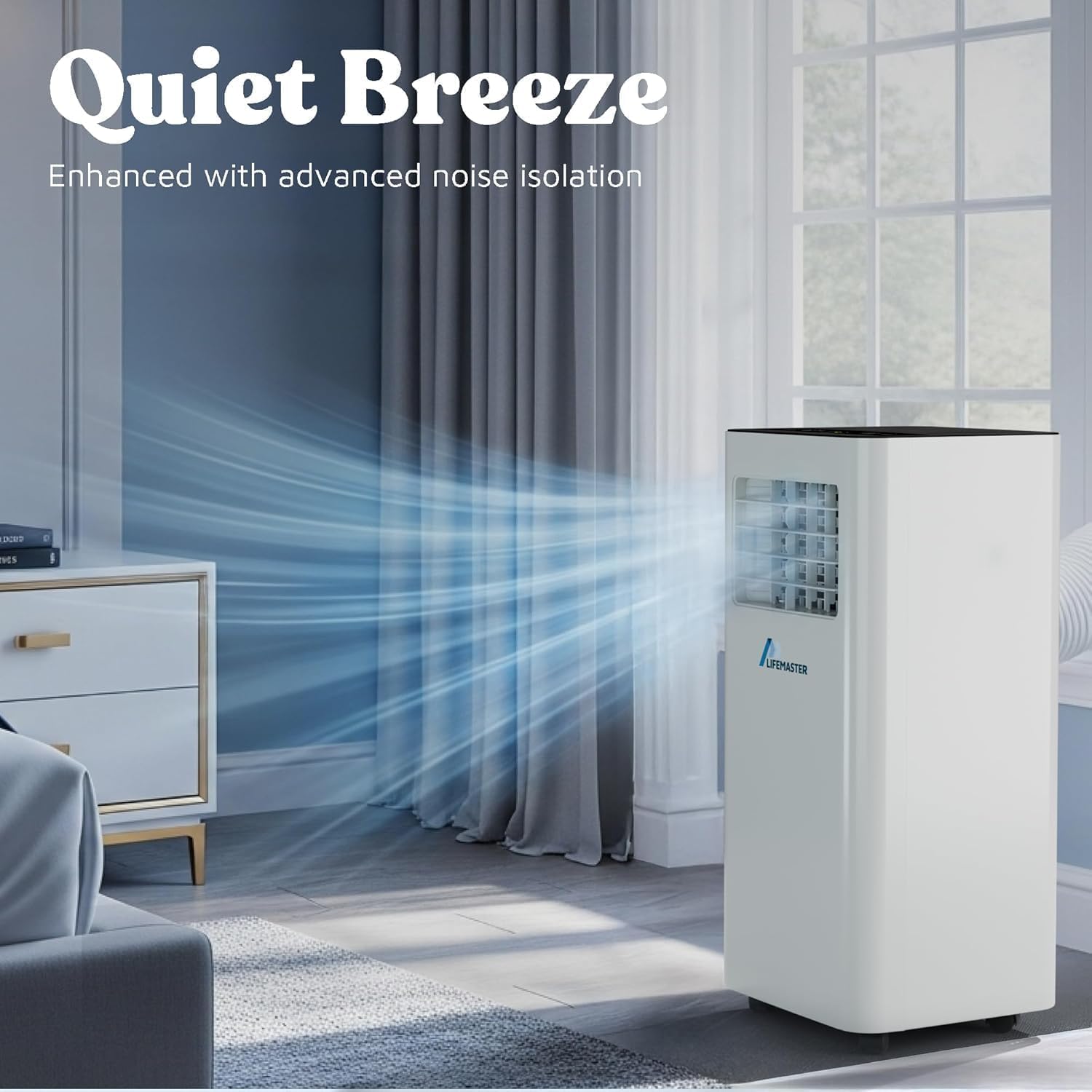 Lifemaster 10,000 BTU Portable Air Conditioner, 3-in-1 AC Unit with Remote & Installation Kit for Rooms up to 450 sq ft – Home, Office & Dorm Use