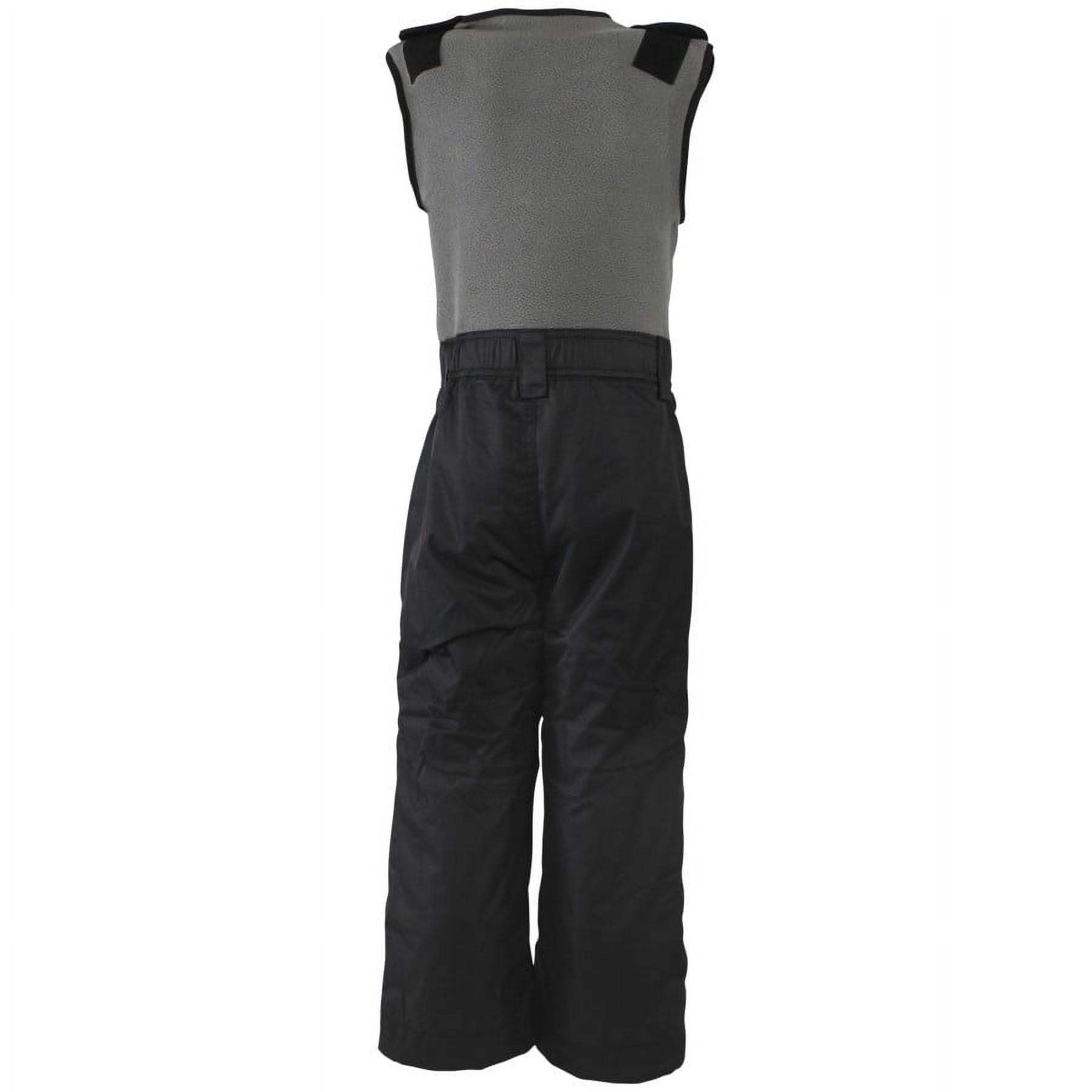Hudson Baby Unisex Snow Bib Overalls with Fleece Top, Black Charcoal, X-Large