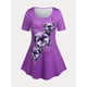 thumbnail image 1 of Camiseta de Túnica de Talla Extra de Estampado Floral de Mariposa Rosegal  Camisetas tallas grandes, 1 of 5