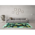 thumbnail image 3 of Ahgly Company Indoor Rectangle Abstract Turquoise Blue Contemporary Area Rugs, 5' x 7', 3 of 4