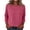 Pink, variant on LIaqionyy Women Tops Long Sleeve Blouses Casual Crew Neck Pleated Tunic Shirts Loose Fashion Business Clothes