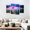 thumbnail image 3 of Elephant Stock Pink Lake Tahoe Wall Art - Horizontal Multi Panel Canvas - Living Room Wall Decor - Nature Multi Panel - Black And Pink Decor - 75" x 48", 3 of 8