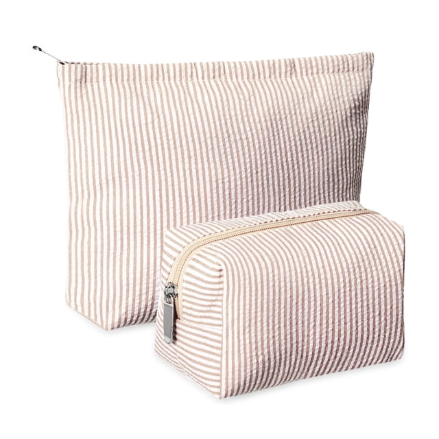 Set de bolsas de maquillaje Huhumy Cute Cosmetic Pouch para mujer, color caqui