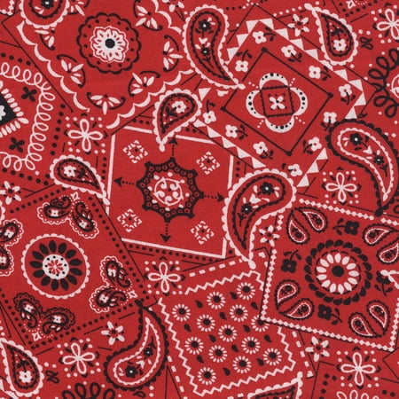 - SHASON TEXTILE (3 Yards cut) 100% COTTON PRINT QUILTING FABRIC, RED BANDANA