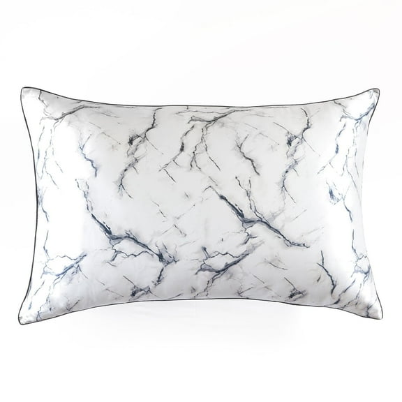 THXSILK Standard Size Silk Pillowcase, 19  Momme Natural Mulberry Pillow Case for Hair and Skin, Grade 6A  Mulberry Silk Pillow Case with Hidden Zipper, 20"x26", Grey Marble