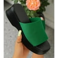 thumbnail image 6 of BERANMEY Knit Platform Slippers Women's Platform Wedge Sandals Comfort Square Open Toe Mules Classic Slip On Slippers Casual Slides for Women Single Band Flatform Slide, 6 of 7