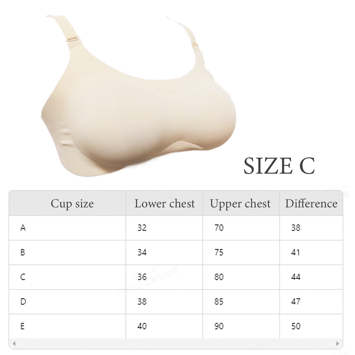 Fake Breast Fake Breast Breast Pad Women's Prosthesis Silicone Breast Bra Show Underwear Sexy-Skin Color-C Cup