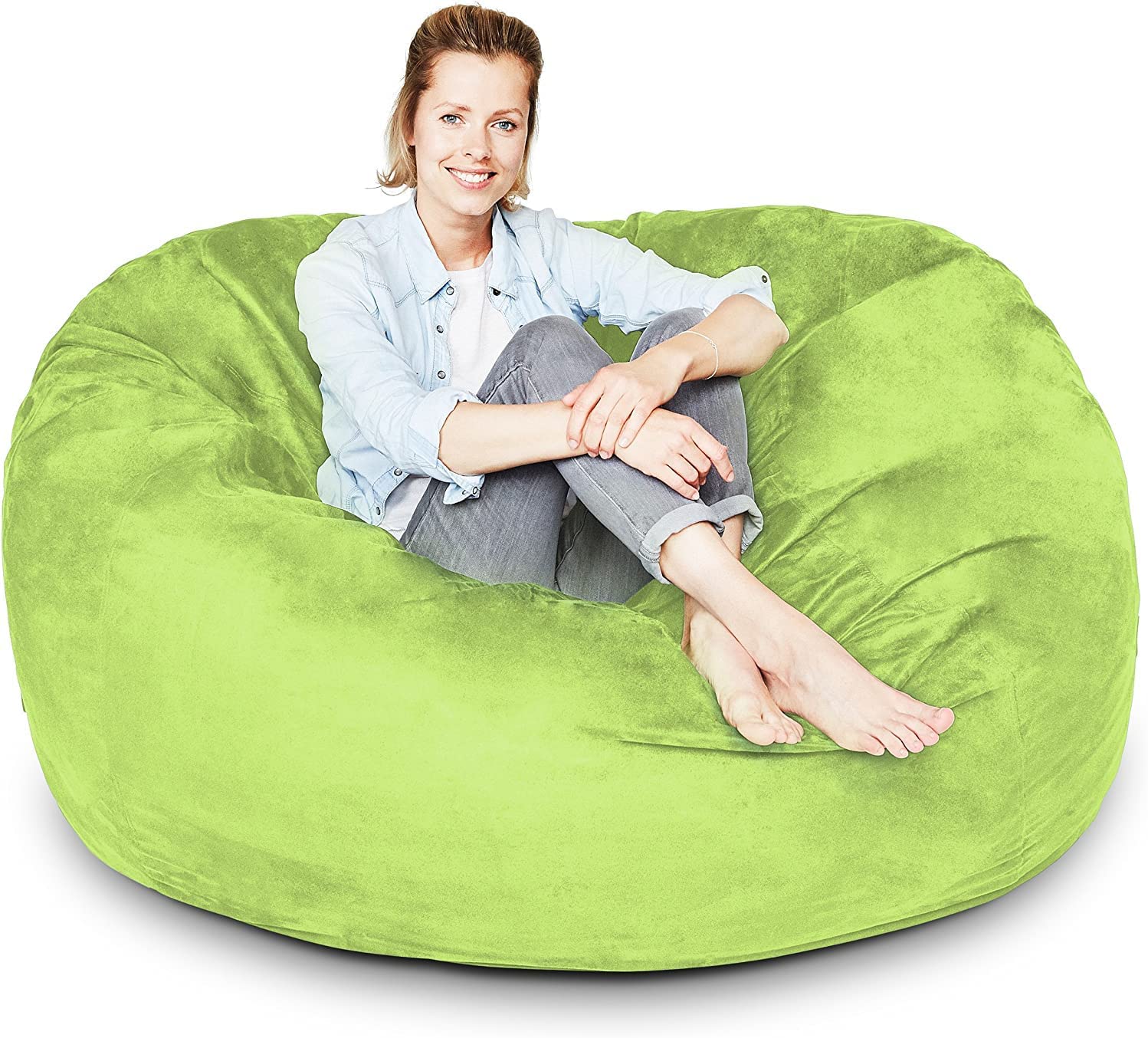Lumaland Outer Cover for Bean Bags, 5Foot Light Green, Cover and Inlay