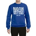 thumbnail image 2 of Wild Bobby Noah Was A Conspiracy Theorist Inspirational/Christian Unisex Crewneck Graphic Sweatshirt, Royal, Small, 2 of 5