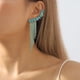 thumbnail image 3 of Pendientes de moda exagerados europeos y americanos con borlas de diamantes de imitación y cadena de garra geométrica, pendientes de clip de oreja de nicho de lujo ligero, 3 of 5