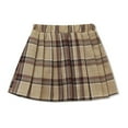 thumbnail image 5 of HAOTAGS Plaid Skirts for Girls,High Waisted Comfortable School Uniform Short Pleated Skirt Khaki 2-3, 5 of 6