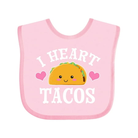 

Inktastic I Heart Tacos Taco Illustration with Face Gift Baby Boy or Baby Girl Bib