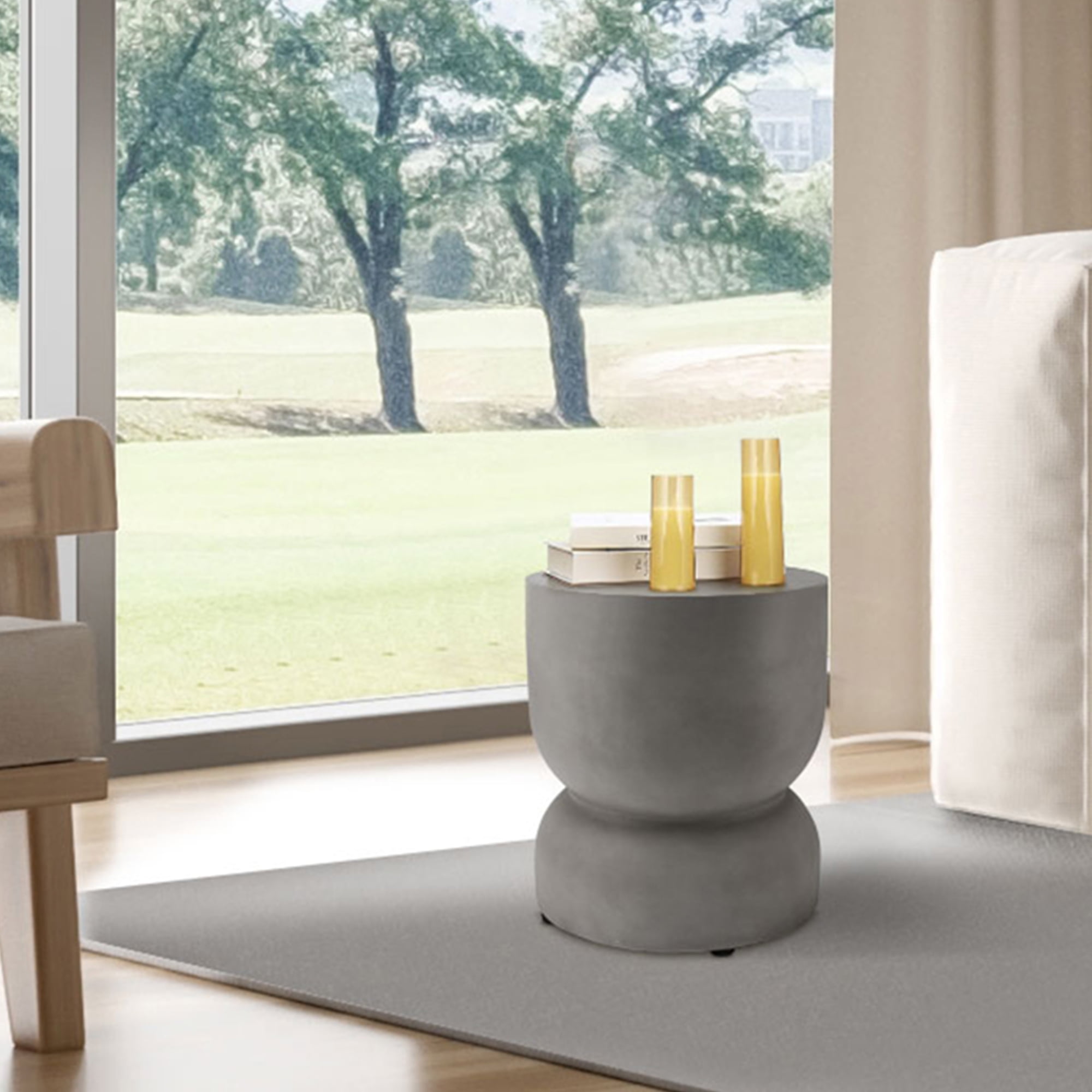 Williamspace Faux Wood Stump Indoor Outdoor Accent Side Table