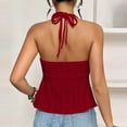 thumbnail image 5 of Lmueinov Halter Tank Tops for Women Sleeveless Ruffle Hem Cami,Backless Tank for Summer Going Out Vacation Wear, 5 of 5