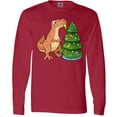 thumbnail image 3 of Inktastic Tyrannosaurus Rex Decorating Christmas Tree Long Sleeve T-Shirt, 3 of 5