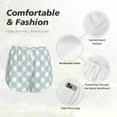 thumbnail image 4 of KLL Daisy Plaid Blue Pattern Shorts Women,Athletic Shorts High Waisted Running Shorts Pocket Sporty Short Gym Elastic Workout Shorts-Medium, 4 of 7