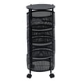 thumbnail image 2 of bestolf Fruit Vegetable Basket for Kitchen, Rotating Storage Rack, 4 Tier Rolling Cart with top lid, Large Metal Wire Shelf with Top Lid, Black, 2 of 10
