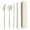 Beige, variant on Walbest 4Pcs/Set Reusable Portable Plastic Cutlery Set with Storage Box, Spoon Fork Cutter Chopsticks Tableware Set for Outdoor Travel