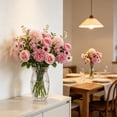 thumbnail image 3 of Artificial Flower Bouquet 13.39 Inch Silkly Fake Flowers with Roses Hydrangea Chrysanthemums Faux Floral Arrangement for Vase Home Wedding Party Decor, 3 of 6