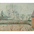 thumbnail image 2 of Camille Pissarro 14x12 Gold Ornate Wood Frame and Double Matted Museum Art Print Titled - Landscape with Houses and Fence Wall, Frost and Mist, Eragny (1892), 2 of 4