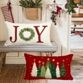 thumbnail image 3 of Christmas Pillow Covers 12x20 Inch,Joy Christmas Decorations Pillows Decorative Throw Pillow Cases,Wreath Xmas Lumbar Cushion Covers for Winter Holiday Couch Green(23), 3 of 6