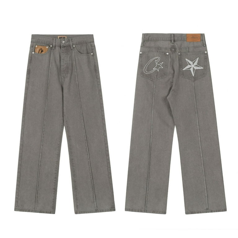 Corteiz Jeans Casual Baggy Hiphop Star embroider washed