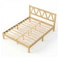 thumbnail image 2 of Full Size Bed Frame, Solid Rubberwood Bed with 700lbs Weight Capacity for Home Bedroom Easy Assembly, 2 of 7