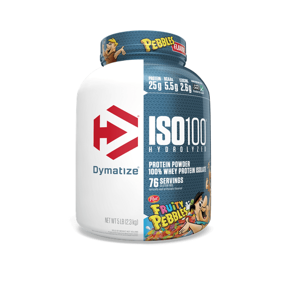 Dymatize ISO100 Whey Protein Powder Isolate, Fruity Pebbles, 25g Protein, 5 lb, 80 oz