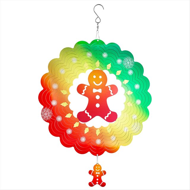 Hilanderos de Viento 3D, Spinner de Viento Colgante de Navidad para Decoración Navideña, Decoraciones Artísticas de Jardín de 12 Pulgadas Cake Man para Navidad