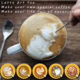 thumbnail image 6 of JESOT Milk Frother Cup, 12oz/350ml Stainless Steel Milk Frothing Pitcher with Powder Shaker, Coffee Art Pen and Coffee Stencil for Foam Steaming Milk, 6 of 7