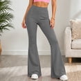 thumbnail image 4 of XRoczxe Women's High Waisted Flare Leggings, Soft Stretchy Yoga Pants with Wide Waistband, Casual Bootcut Workout Trousers for Gym Dance & Daily Wear, 4 of 8