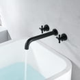 thumbnail image 3 of Wall Mount Tub Filler Matte Black Bathtub Faucet High Flow Two Cross Handles with Rough in Valve, Extra Long Spout Sumerain, 3 of 8