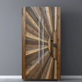 thumbnail image 3 of Self Adhesive Vinyl Refrigerator Wrap Set Sunburst Wooden Door Multi Tone Radial Plank Door Mural Removable Fridge Sticker Peel and Stick&nbsp;Full Door Cover Decal Kitchen Bar Decor, 3 of 6