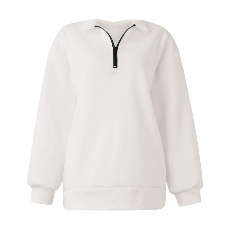 zanvin Womens Sweatshirt 1/4 Half Zip Sweatshirt Oversized Drop Shoulder  Pullover Tops Fall Fashion Outfits Clothes,Black,XXL 