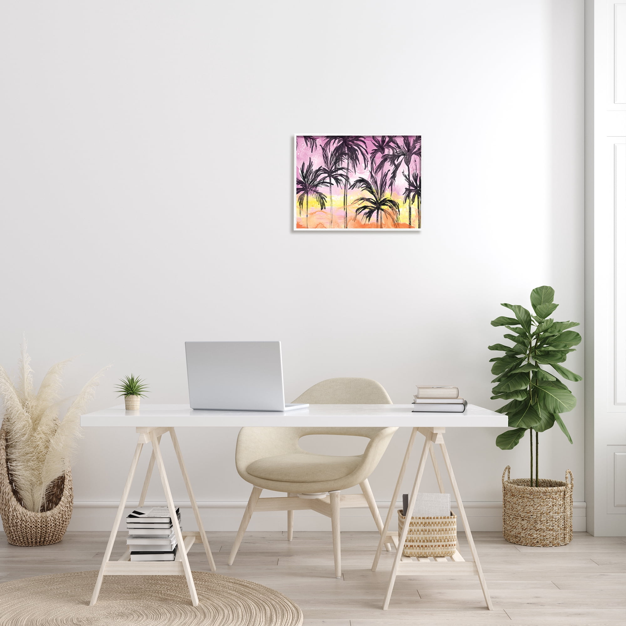 Stupell Industries Tropical Island Sunset Whimsical Palm Trees Silhouettes, 16 x 20, Designed by June Erica Vess