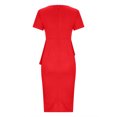 thumbnail image 4 of Summer Fashion Plus Size Dresses for Women Color V Neck Temperament High Waisted Commuting Pencil, 4 of 5