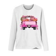 thumbnail image 3 of CLOISE Breast Cancer Shirts Women Long Sleeve Crewneck Shirts Ribbon Oversized Breast Cancer Fight Tops Cute Comfort Tshirts Cancer Survivor Gifts Outfits White L, 3 of 4