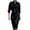 Black, variant on Women's Silky Satin Midi Pencil Dress Collared Cowl Neck 3/4 Cuffed Sleeve Slim formal Business Party Dress office Work Bodycon Dress White