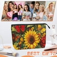 thumbnail image 6 of Makeup Bag Small Toilet Cosmetic Bags Travel Makeup Case Waterproof for Women Girls 6.7X9.45inches - Gorgeous Butterfly - Kissed Sunflowers, 6 of 7