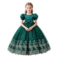 thumbnail image 3 of Busydd Girls Princess Dress 3-14 Years Fashion for mal Party Puff Sleeves Gown Dresses 3-4 Years, 3 of 9
